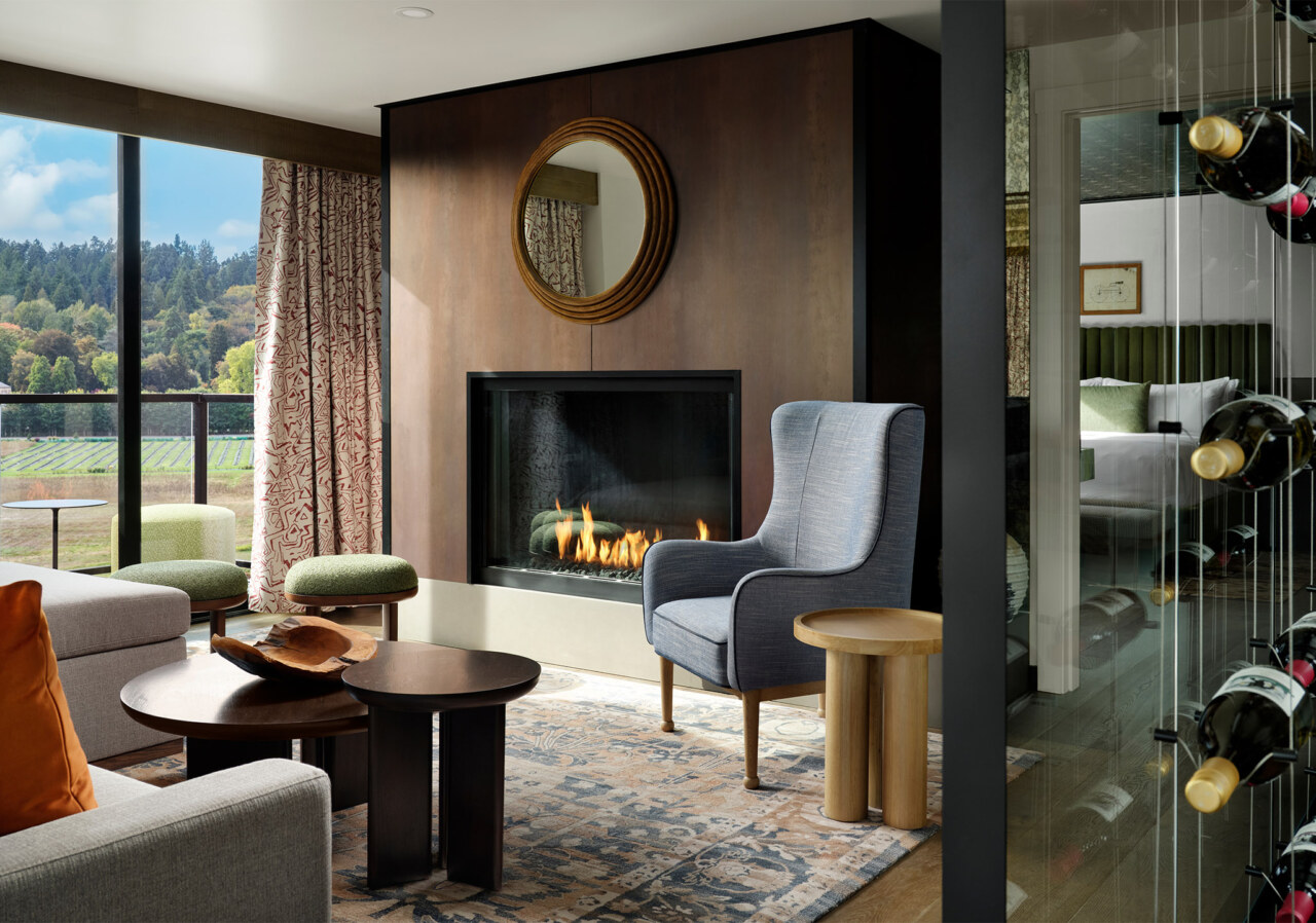 Somm harvest woodinville 0006 the somm presidential suite fireplace